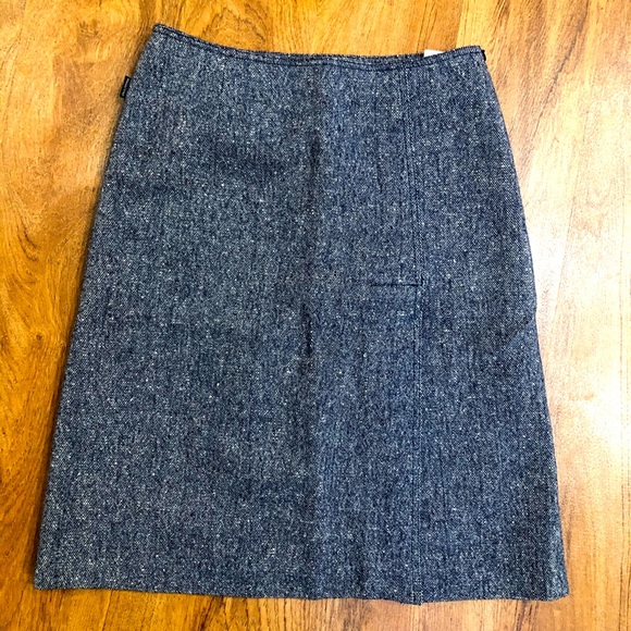 Vintage MOSCHINO Blue Tweed Skirt. Wool A line skirt. - Picture 1 of 5